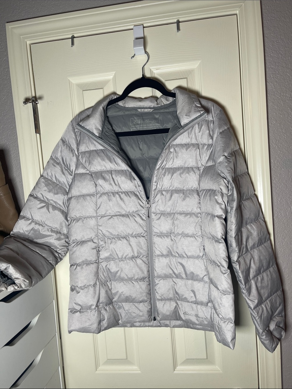 Eddie Bauer Silver Quilted Packable Puffer Jacket - Women